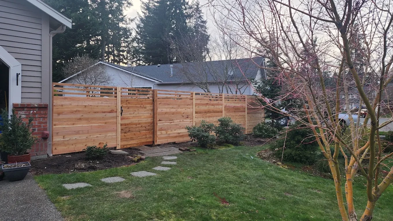 Wooden fence backyard residential property