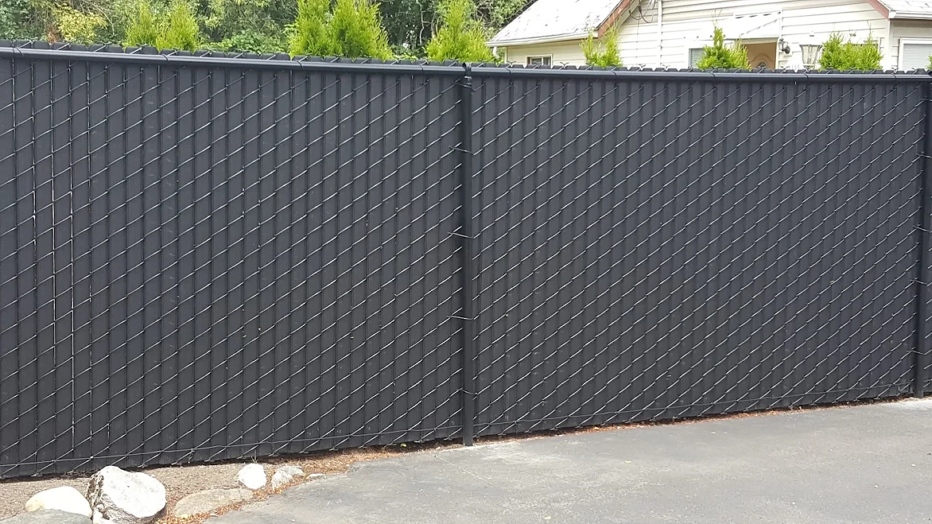Black metal driveway gate residential